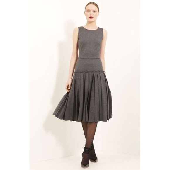 Oscar de la Renta Wool Midi Length Dress Size: XL | US 12 - Picture 2 of 6